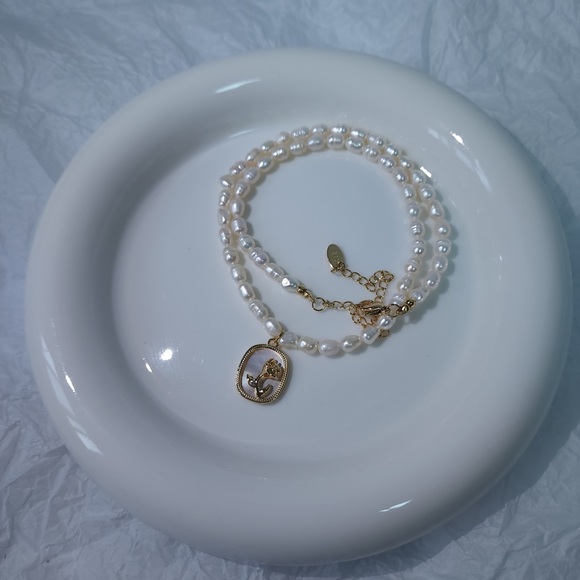 Freshwater pearl with gold rosy necklace - Picture 4 of 6